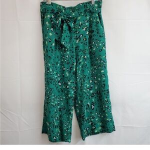 Green leopard Halogen pants